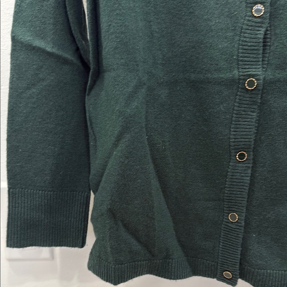 Kate Spade Dark Green Cardigan Sweater with Bow Detail - Picture 4 of 6
